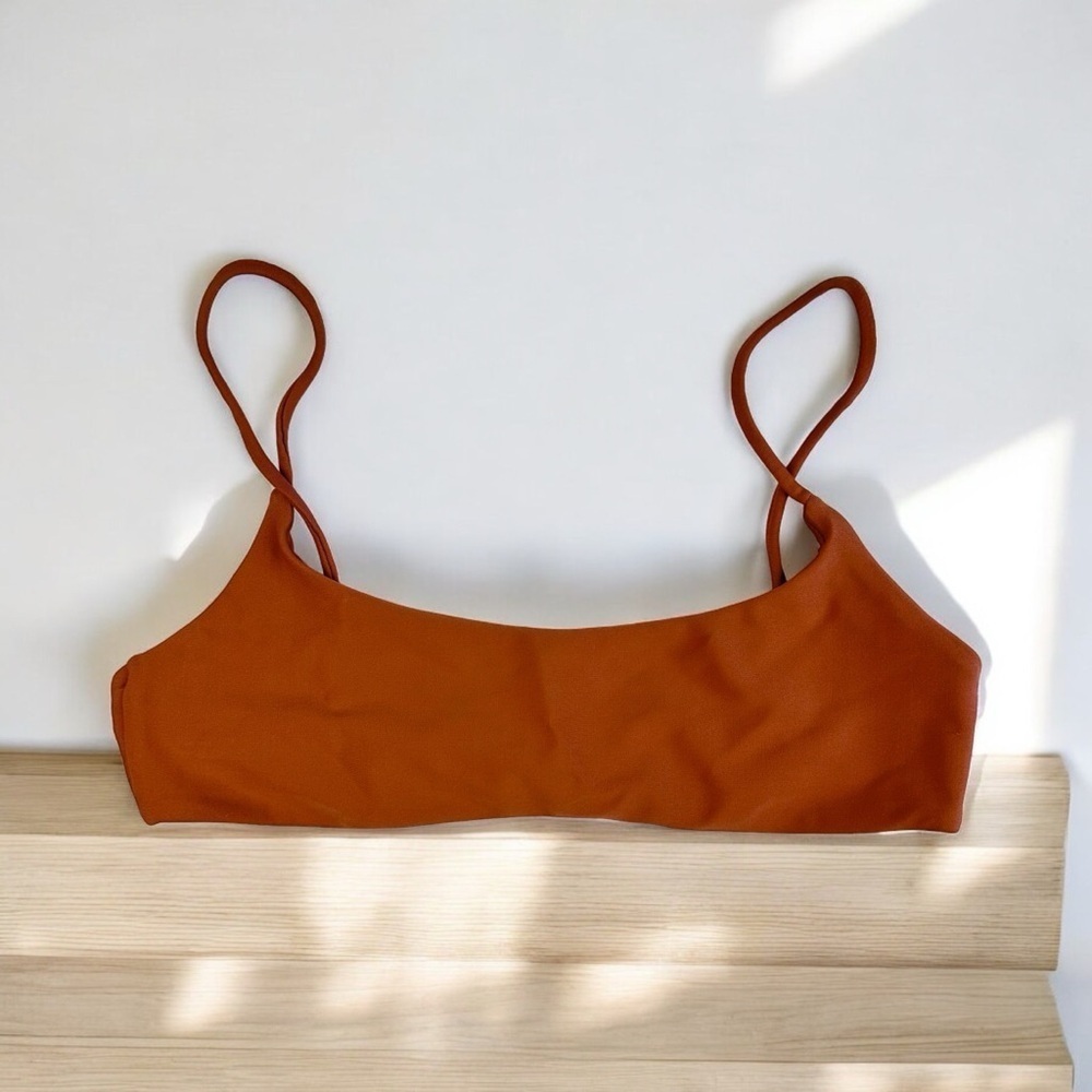 JADE SWIM Muse Scoop Bikini Top in Terracotta Size Small (EUC)